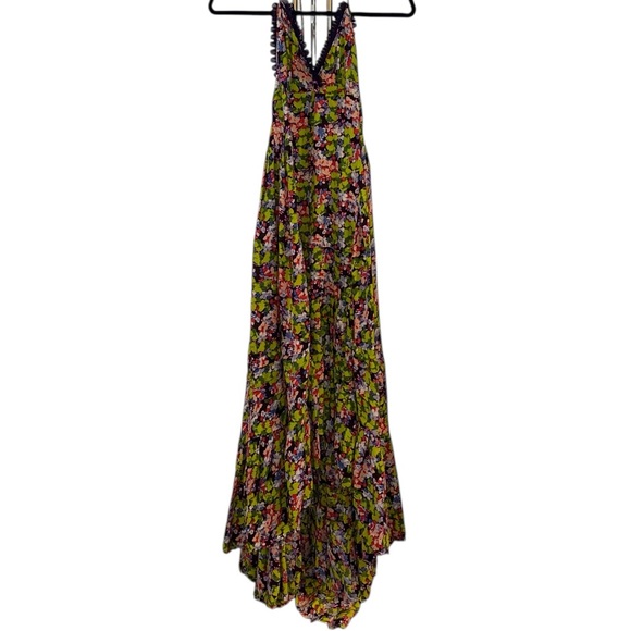 FP One Free People Green Purple High low Floral Halter Maxi special occasion - Picture 7 of 16